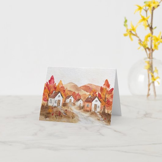 Autumn in Virginia Watercolor カード (黄色い花)