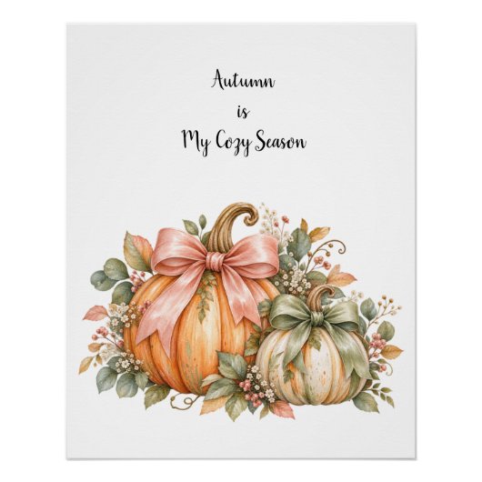 Autumn Is My Cozy Season – Aquarell Herbst Poster ポスター (正面)
