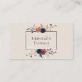 Autumn Jewel Tone Floral and Copper Frame Elegant 名刺 (正面)