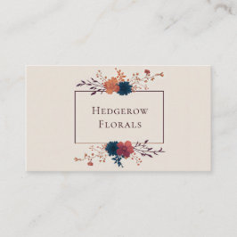 Autumn Jewel Tone Floral and Copper Frame Elegant 名刺