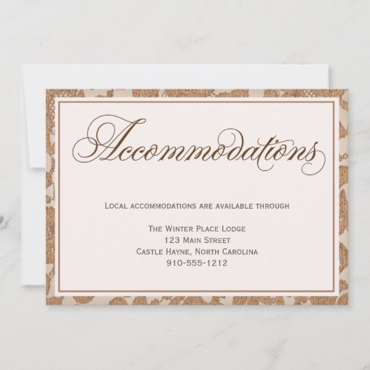 Autumn Laceの結婚宿泊施設エンクロージャカード 招待状 (正面)