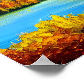 Autumn lake and mountains painting  ポスター (角)