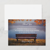 Autumn Lake Bench Appreciation サンキューカード (正面/裏面)