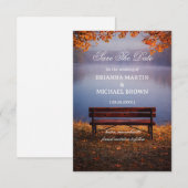 Autumn Lake Bench Romantic セーブザデート (正面/裏面)