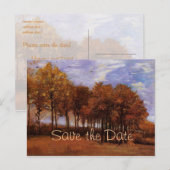 Autumn Landscape by Vanゴッホ。セーブザデート 案内ポストカード (正面/裏面)