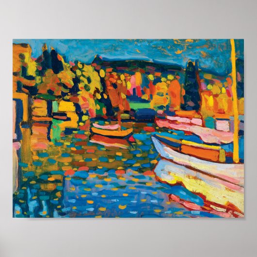 Autumn Landscape with Boats by Wassily Kandinsky ポスター (正面)