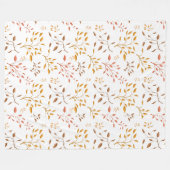 Autumn Leaf Cascade – Cozy Fleece Blanket フリースブランケット (正面(横))