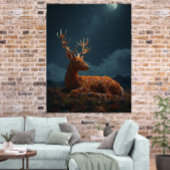 Autumn Leaf Deer Sleeping Under Stars Poster  ポスター