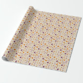 Autumn Leaf Gift Wrap in Soft Lavender and Rust ラッピングペーパー (アンロールド)