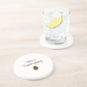 Autumn Leaf Modern Family Simple Thanksgiving コースター (側面)