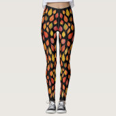 Autumn Leaf Pattern Leggings – Fall Foliage Design レギンス (正面)