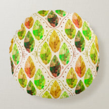 Autumn Leaf Round Pillow