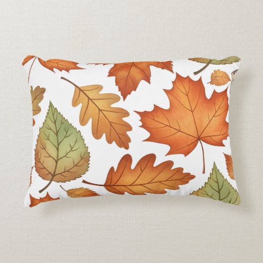 Autumn Leaf Seamless Pattern アクセントクッション (正面)