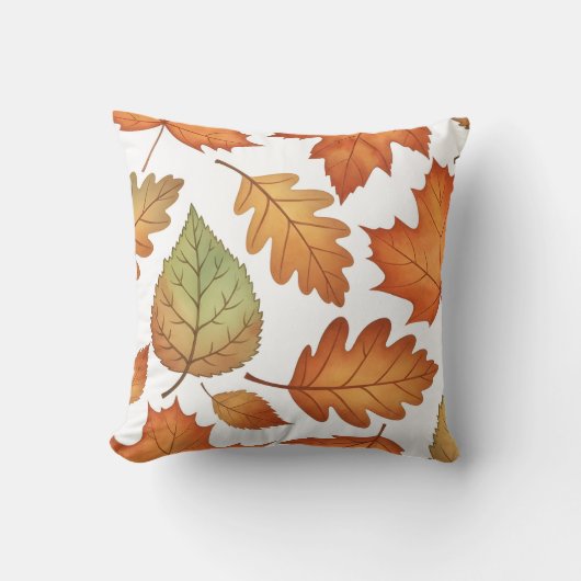 Autumn Leaf Seamless Pattern クッション (正面)