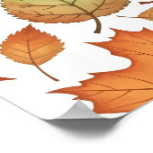 Autumn Leaf Seamless Pattern ポスター (角)