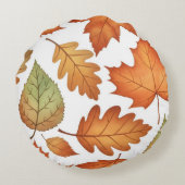 Autumn Leaf Seamless Pattern ラウンドクッション (裏面)