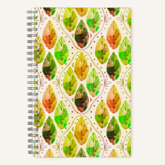 Autumn Leaf Spiral Notebook ノートブック (正面)