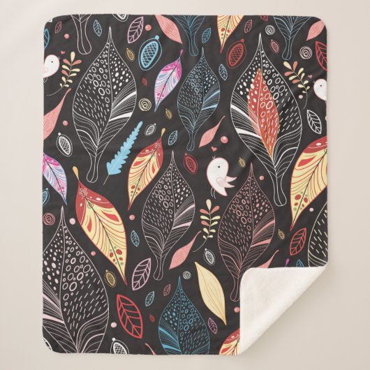 Autumn leaf texture シェルパブランケット (正面)