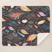 Autumn leaf texture シェルパブランケット (正面(横))