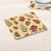 Autumn leaves スクエアペーパーコースター (アングル)