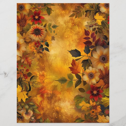 Autumn Leaves 8.5 x 11 Scrapbook Paper (正面)