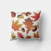 Autumn Leaves & Acorns Pattern Pillow クッション (裏面)