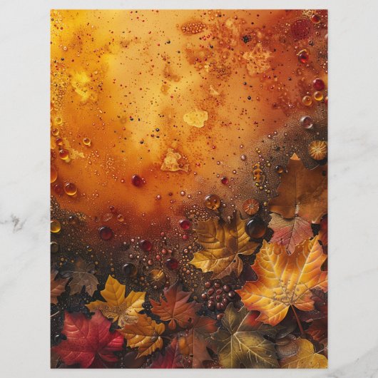 Autumn Leaves and Beads Scrapbook Paper (正面)