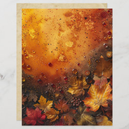 Autumn Leaves and Beads Scrapbook Paper