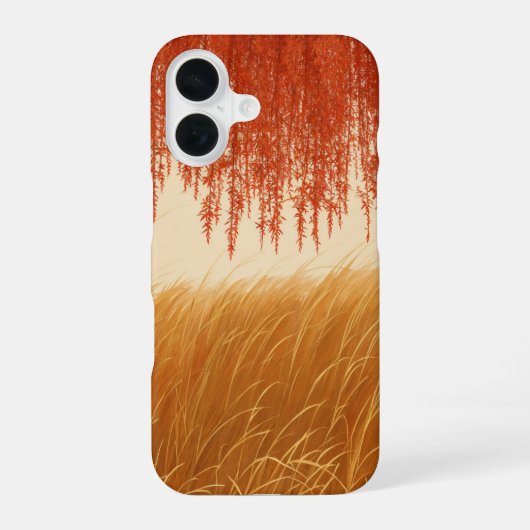 Autumn Leaves and Golden Field Phone Case iPhone 16ケース (裏面)