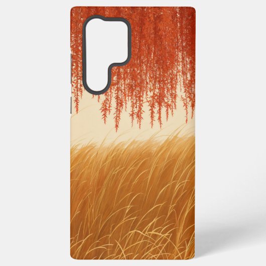 Autumn Leaves and Golden Field Phone Case Samsung Galaxyケース (裏面)
