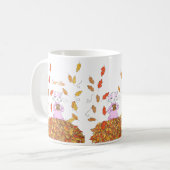Autumn Leaves and Graceful Cat Personalized Mug コーヒーマグカップ (正面左)