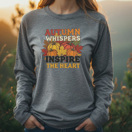 Autumn leaves and pumpkins design Tri-Blend shirt トライブレンドＴシャツ