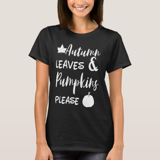 Autumn Leaves And Pumpkins Please Halloween Spice  Tシャツ (正面)