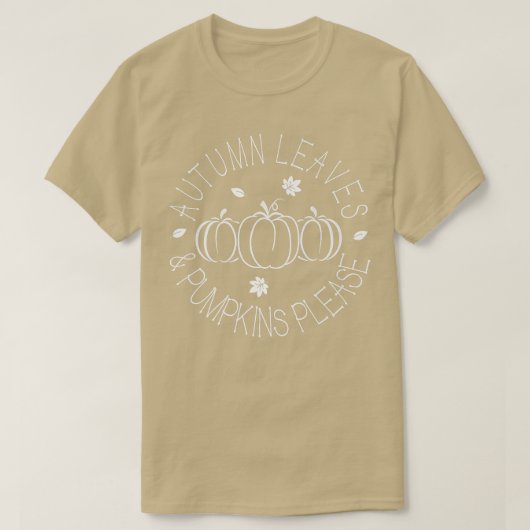 Autumn Leaves And Pumpkins PleaseMinimalist Graphi Tシャツ (デザイン正面)