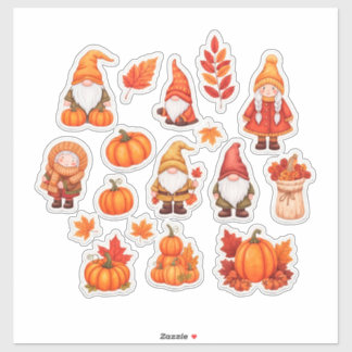 Autumn Leaves and Pumpkins Sticker Set シール