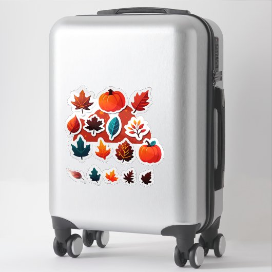 Autumn Leaves and Pumpkins Sticker Set シール (スーツケース)
