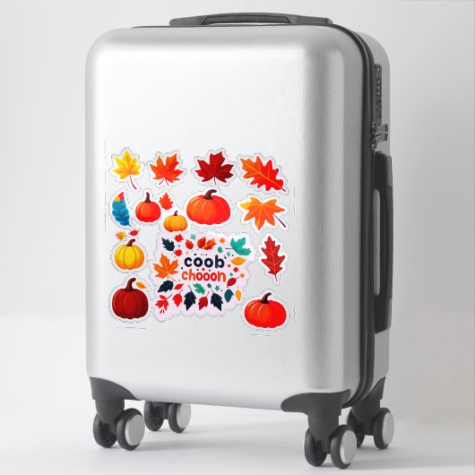 Autumn Leaves and Pumpkins Sticker Set シール (スーツケース)