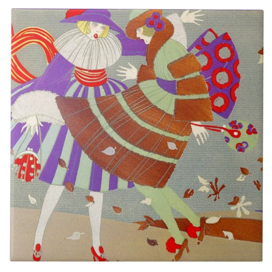 AUTUMN LEAVES AND WIND / FASHION COSTUME DESIGNER タイル (正面)