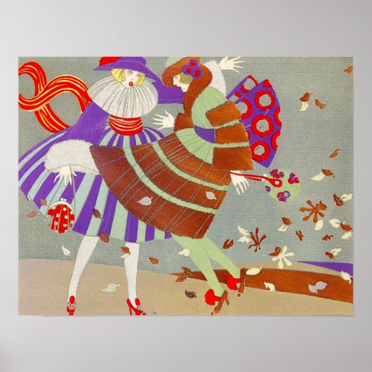 AUTUMN LEAVES AND WIND / FASHION COSTUME DESIGNER ポスター (正面)