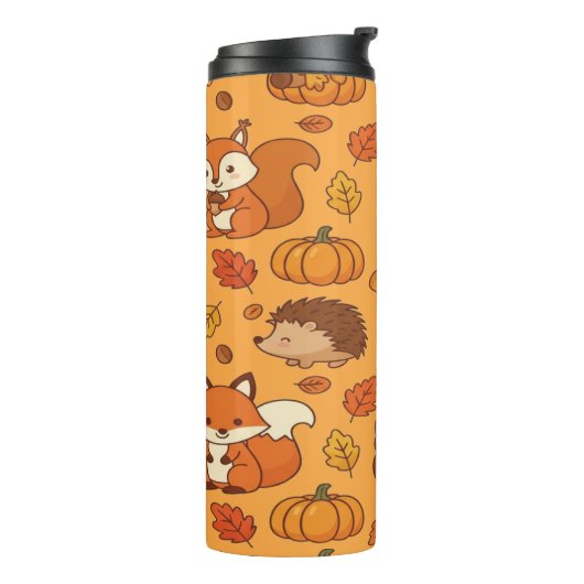 Autumn Leaves and Woodland Animals  タンブラー (回転左)