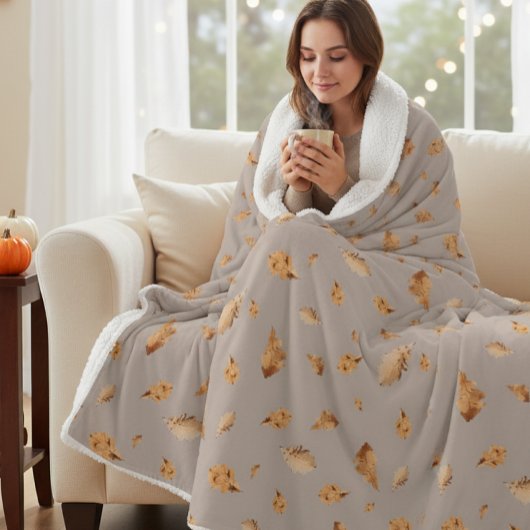 Autumn Leaves Blanket - Cozy Throw for Fall Decor フリースブランケット
