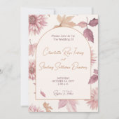 Autumn Leaves Blush Terracotta Photo Wedding 招待状 (正面)