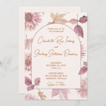 Autumn Leaves Blush Terracotta Photo Wedding