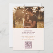 Autumn Leaves Blush Terracotta Photo Wedding 招待状 (裏面)