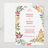 Autumn Leaves Botanical Frame 招待状 (正面/裏面)