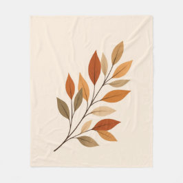 Autumn Leaves Branch Fleece Blanket | Minimal Fall フリースブランケット