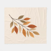 Autumn Leaves Branch Fleece Blanket | Minimal Fall フリースブランケット (正面(横))