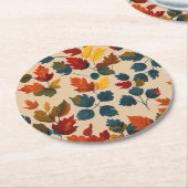 Autumn Leaves Coaster ラウンドペーパーコースター (アングル)