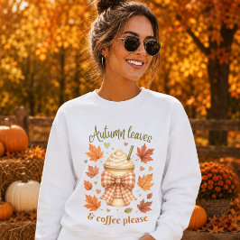 Autumn Leaves & Coffee Please レディース スウェットシャツ