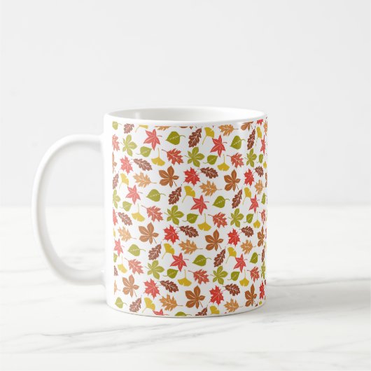 Autumn Leaves Colorful Pattern コーヒーマグカップ (左)